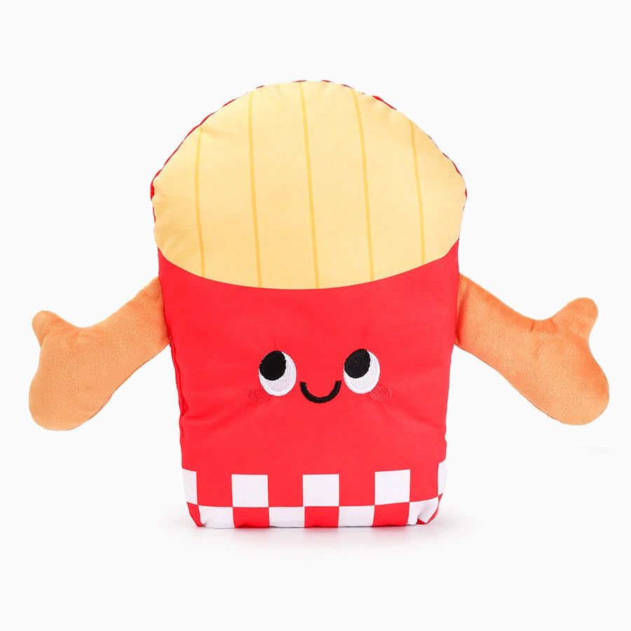 Hugsmart Pet fries dog plush toy with cute facial features and soft texture for playful pets