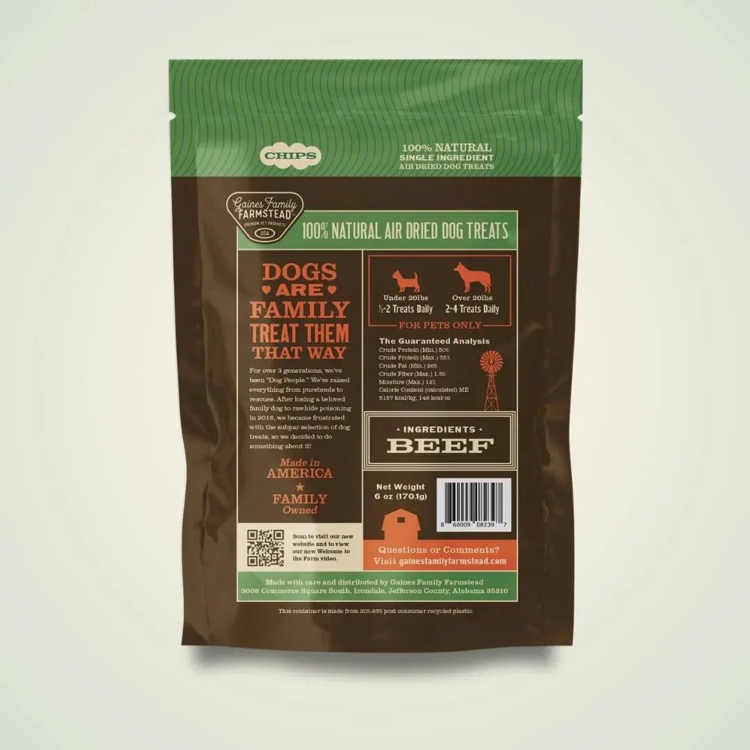Gaines Family Farmstead Beef Chips Soft & Chewy Dog Treats 6oz - Talis Us