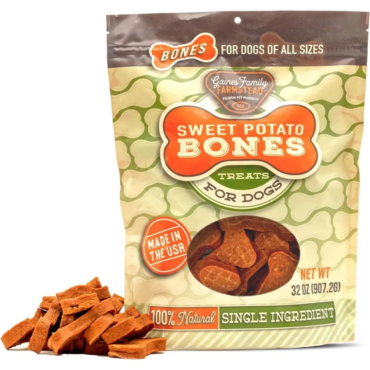 Gaines Family Farmstead Sweet Potato Bones Grain - Free Dog Treats - Talis Us