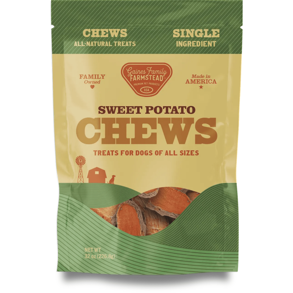 Gaines Family Farmstead Sweet Potato Chews Grain - Free Dog Treats - Talis Us