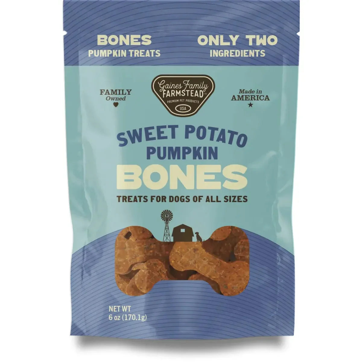 Gaines Family Farmstead Sweet Potato Pumpkin Bones Dog Treats - Talis Us