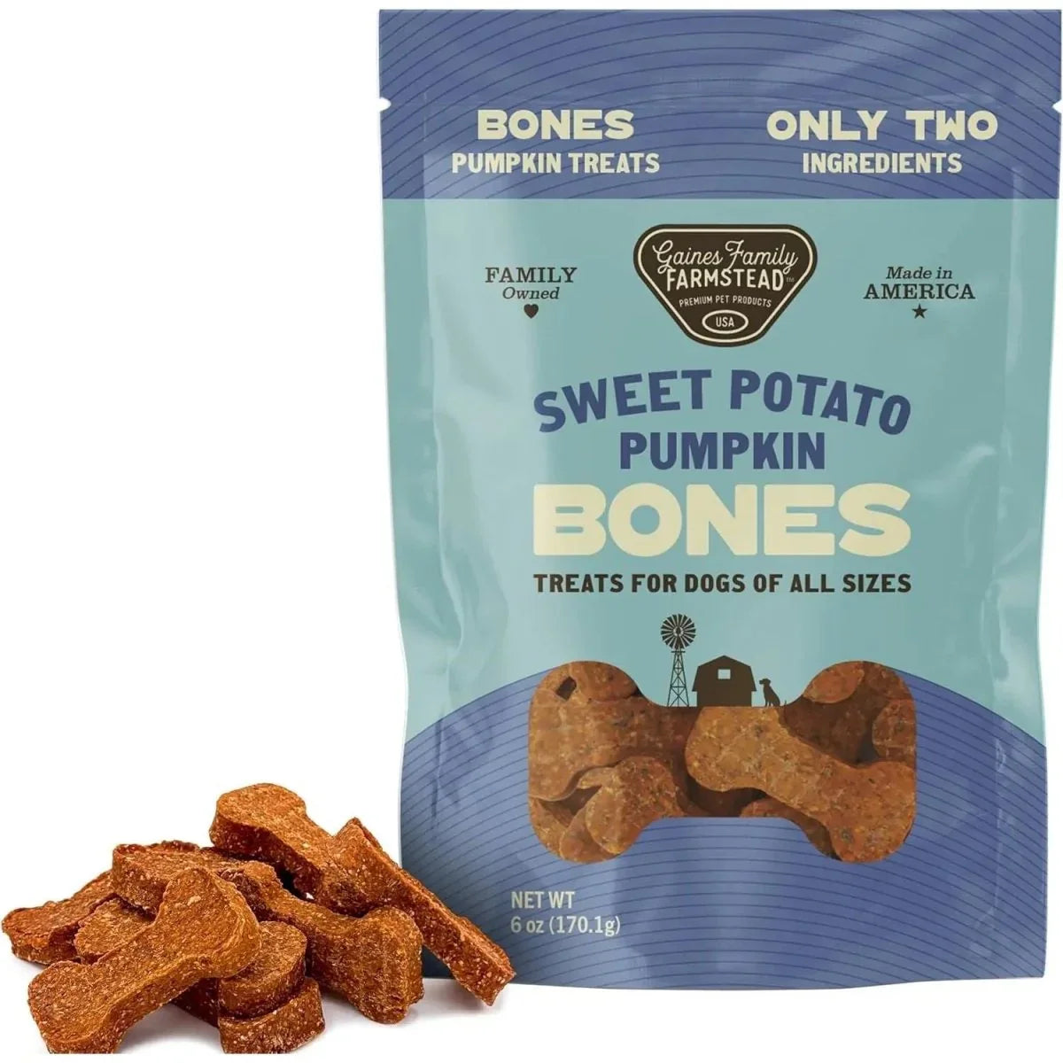 Gaines Family Farmstead Sweet Potato Pumpkin Bones Dog Treats - Talis Us