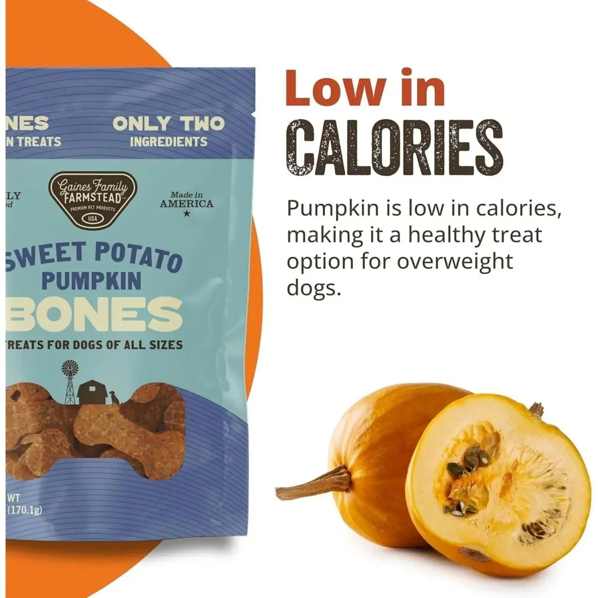 Gaines Family Farmstead Sweet Potato Pumpkin Bones Dog Treats - Talis Us