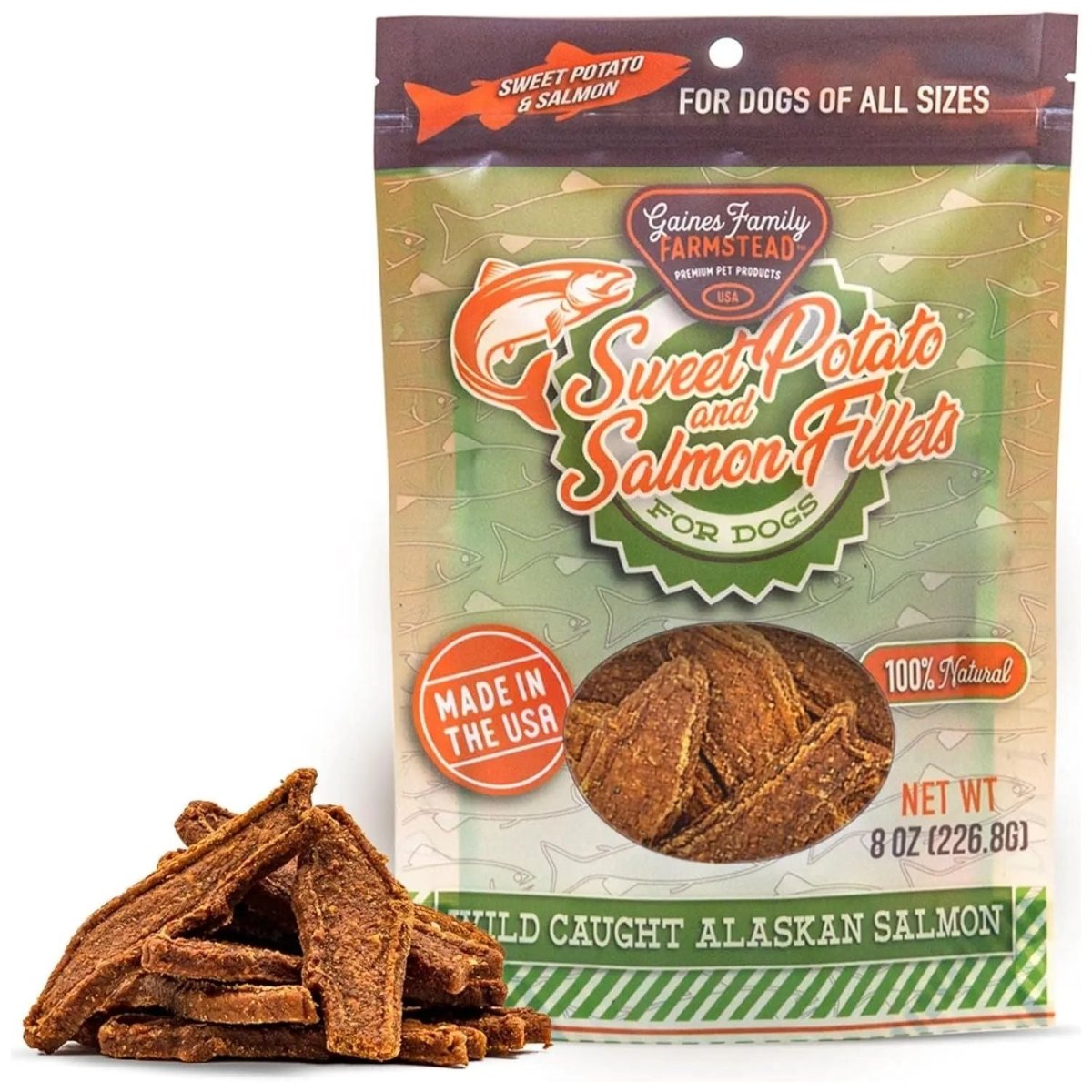 Gaines Family Sweet Potato & Salmon Fillets Dog Treats - Talis Us