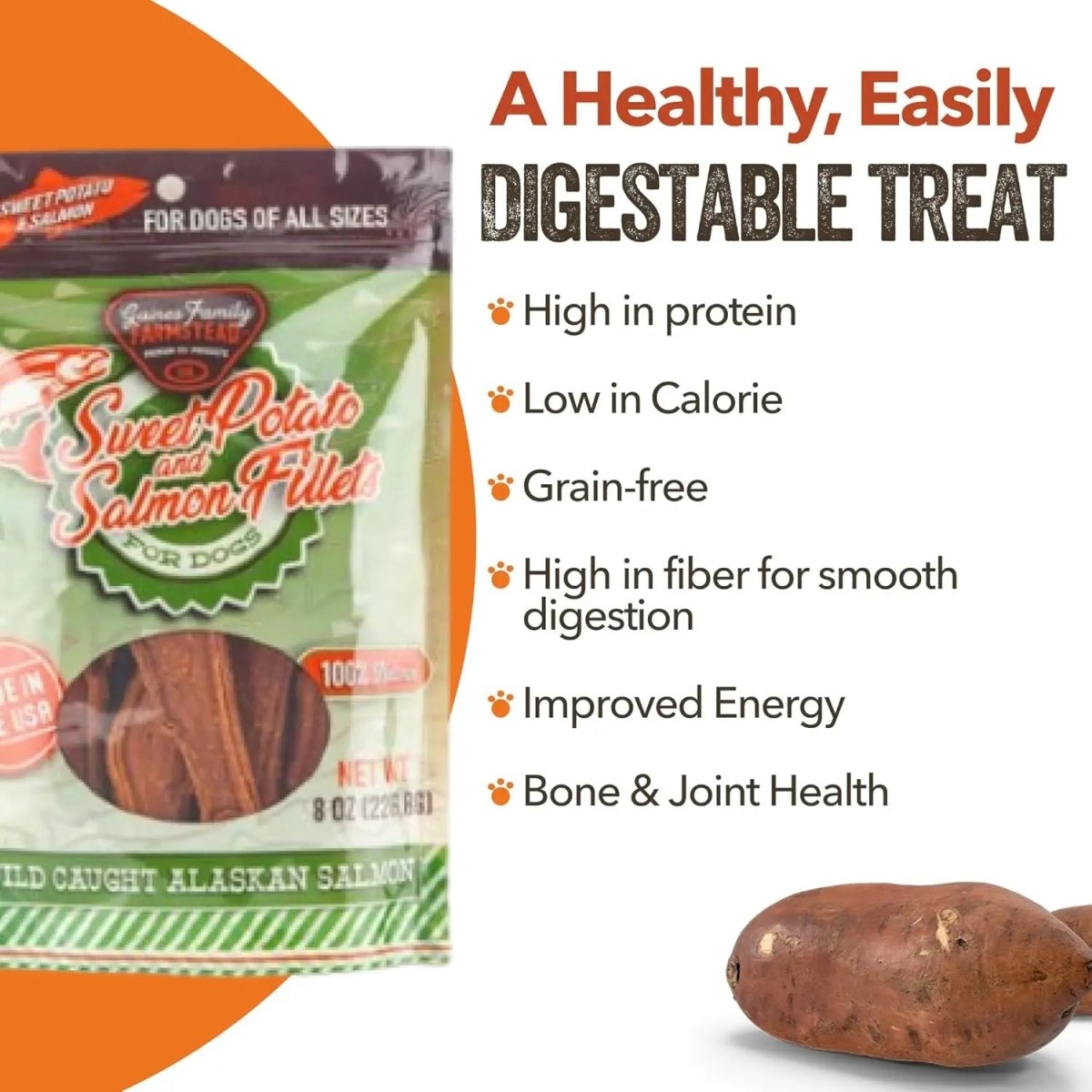 Gaines Family Sweet Potato & Salmon Fillets Dog Treats - Talis Us