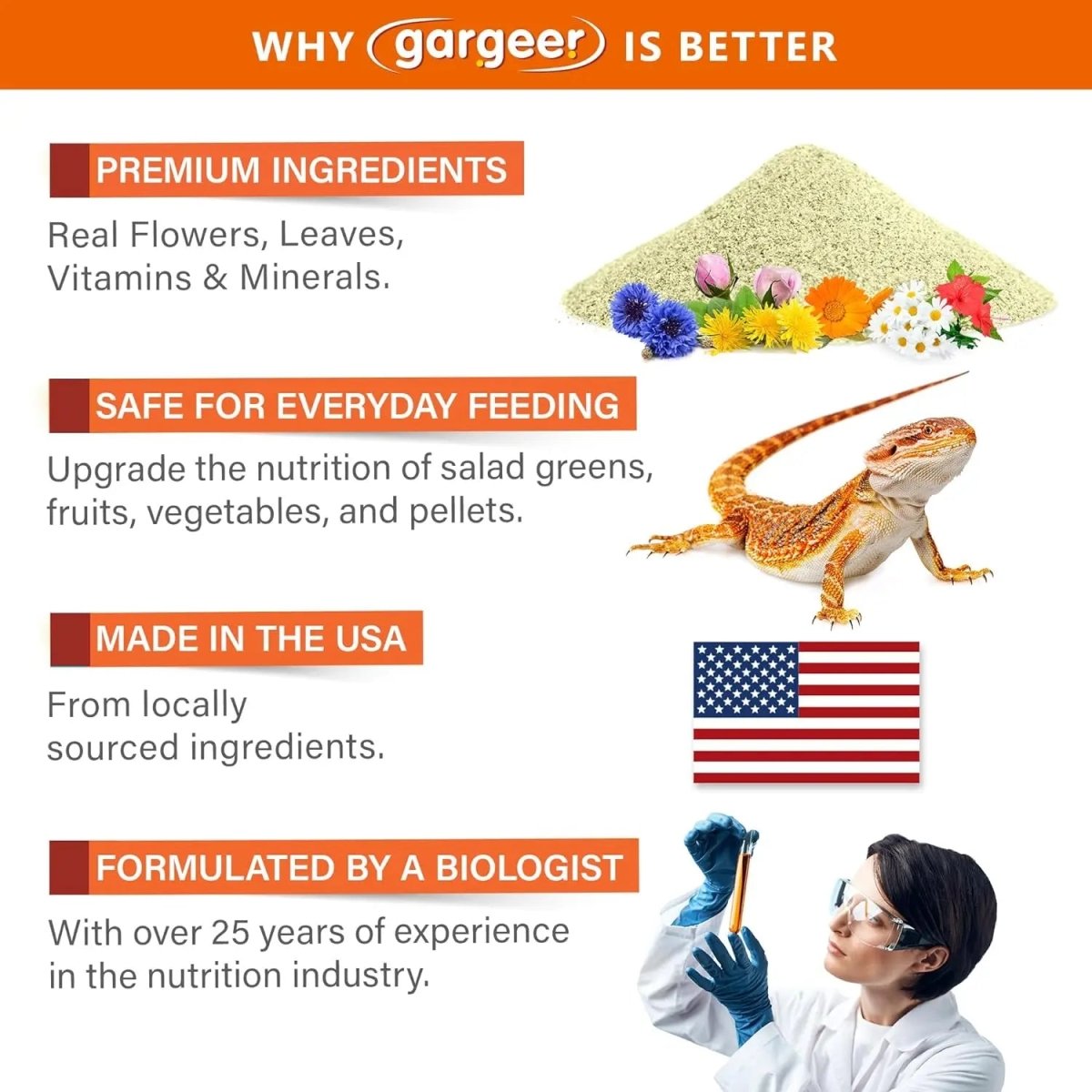 Gargeer Bearded Dragon Flower Salad Mix Food Topper 2oz - Talis Us