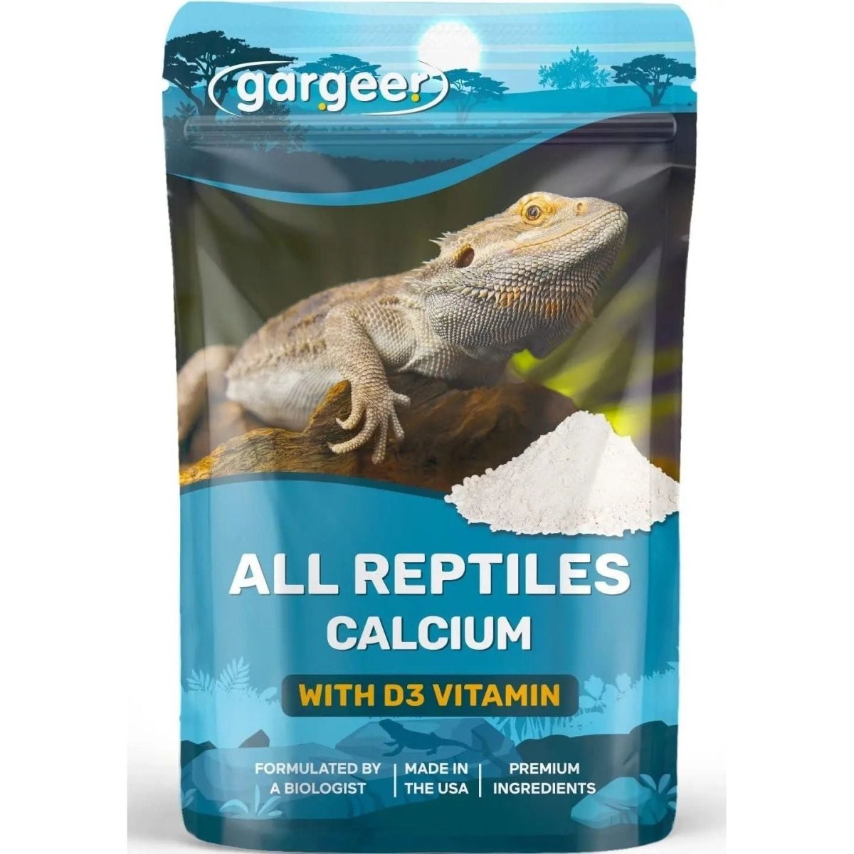 Gargeer Calcium Powder Reptile & Amphibian Supplement 4oz - Talis Us