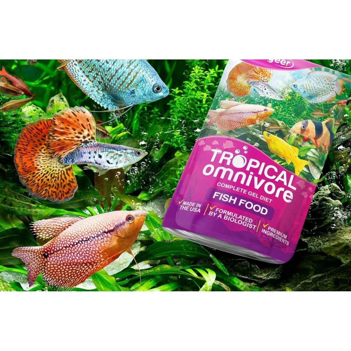 Gargeer Complete Tropical Fish Food High - Quality Gel Diet for Freshwater Fish 3oz - Talis Us