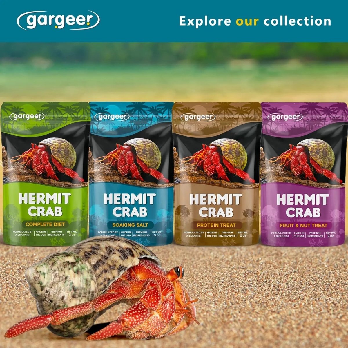 Gargeer Soaking Salt Hermit Crab Supplement 3 oz - Talis Us