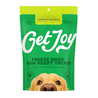 Get Joy freeze dried beef heart dog treats support heart health with protein-rich ingredients