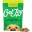 Get Joy freeze dried beef heart dog treats in a green bag with a dog and treat pieces for heart health