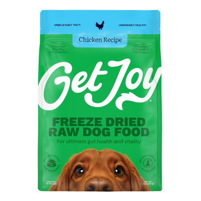 Get Joy Freeze Dried Raw Dog Food Chicken Recipe for ultimate gut health and nutrition