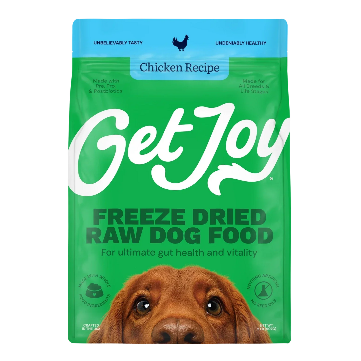 Get Joy Chicken Recipe Freeze Dried Raw Dog Food for ultimate gut health and vitality