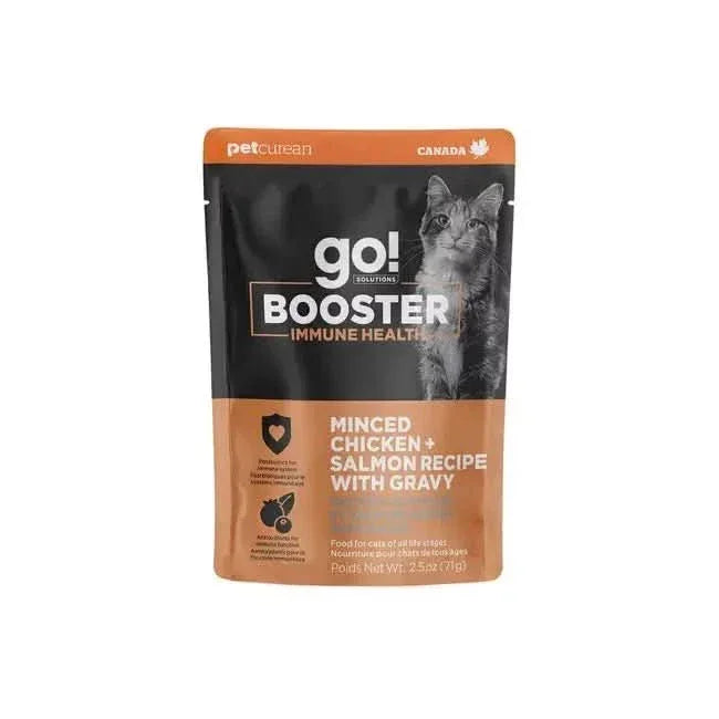 Go! Solutions Booster Immune Health Minced Chicken & Salmon with Gravy Wet Cat Food 24ea/2.5 oz - Talis Us