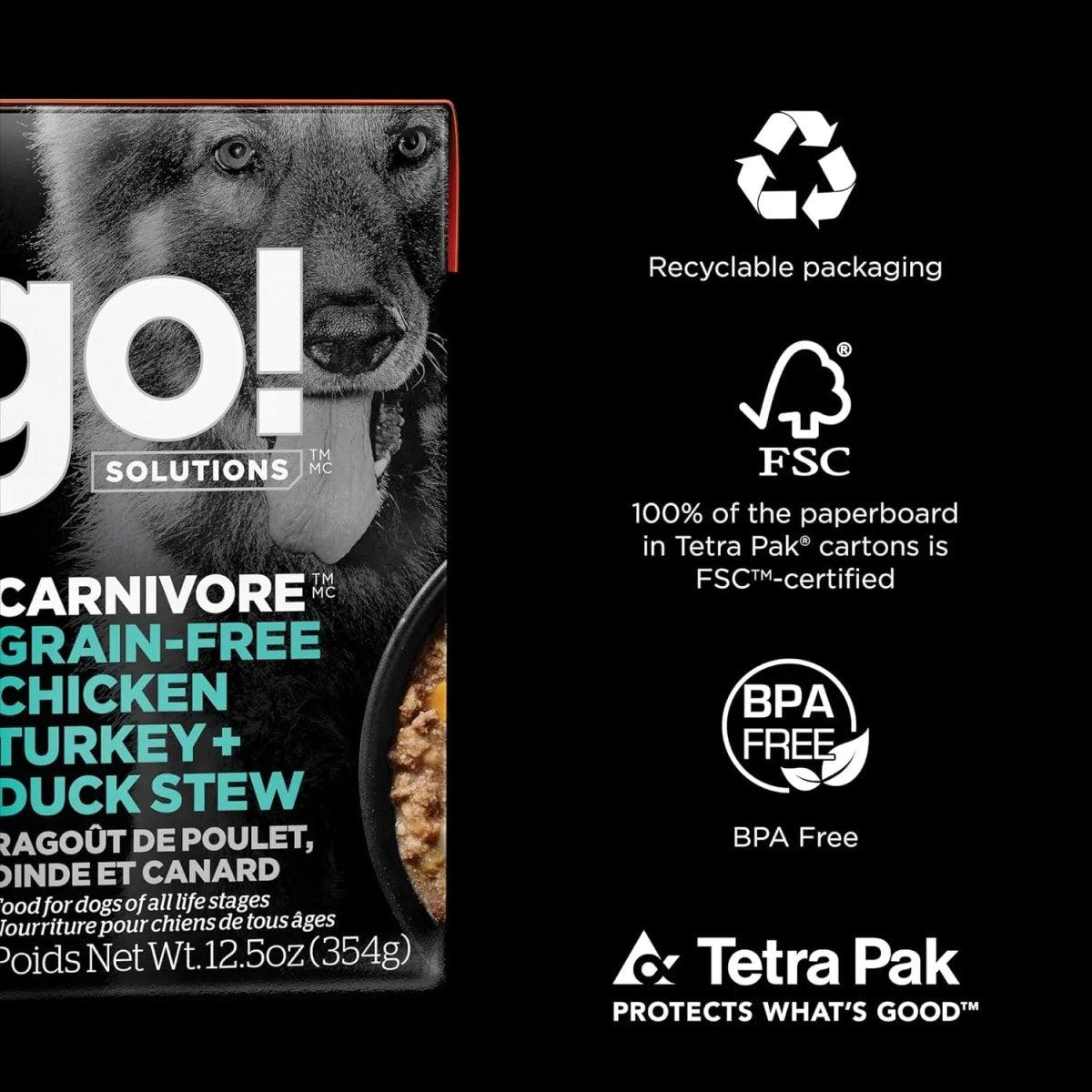 Go! Solutions Carnivore Grain - Free Chicken, Turkey & Duck Stew Dog Food 12ea/12.5 oz - Talis Us