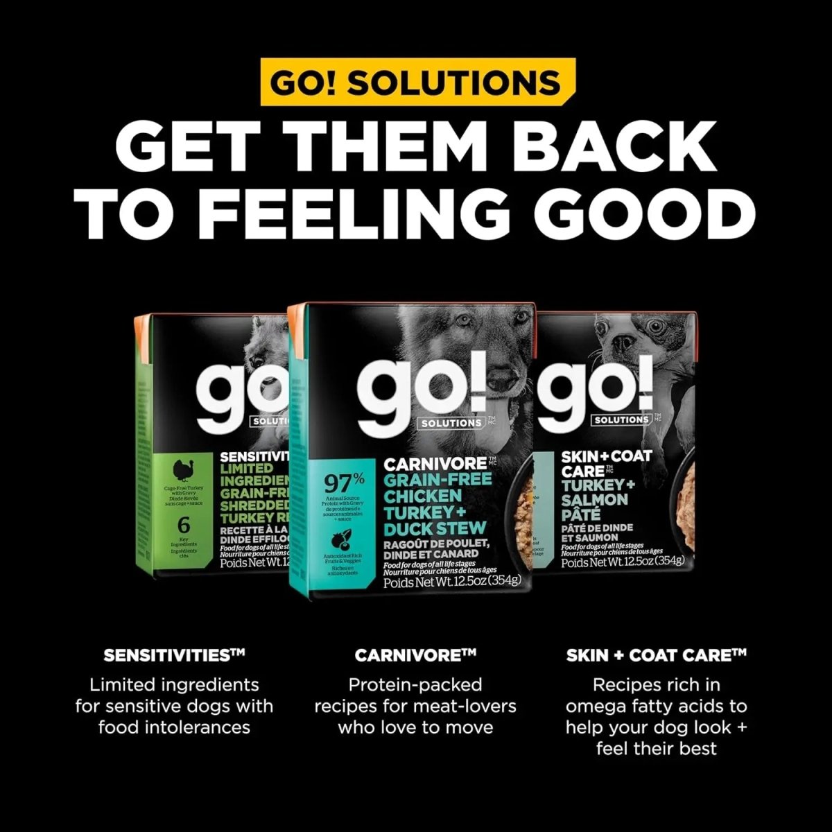 Go! Solutions Carnivore Grain - Free Chicken, Turkey & Duck Stew Dog Food 12ea/12.5 oz - Talis Us