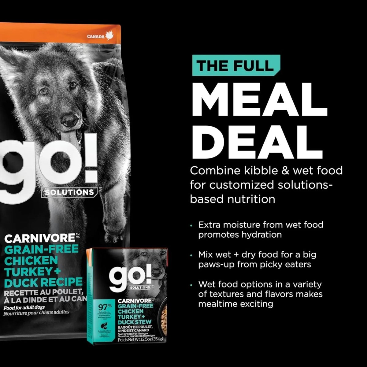 Go! Solutions Carnivore Grain - Free Chicken, Turkey & Duck Stew Dog Food 12ea/12.5 oz - Talis Us