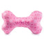 Haute Diggity Dog Pink Checker Chewy Vuiton Bone Plush Dog Toy - Talis Us