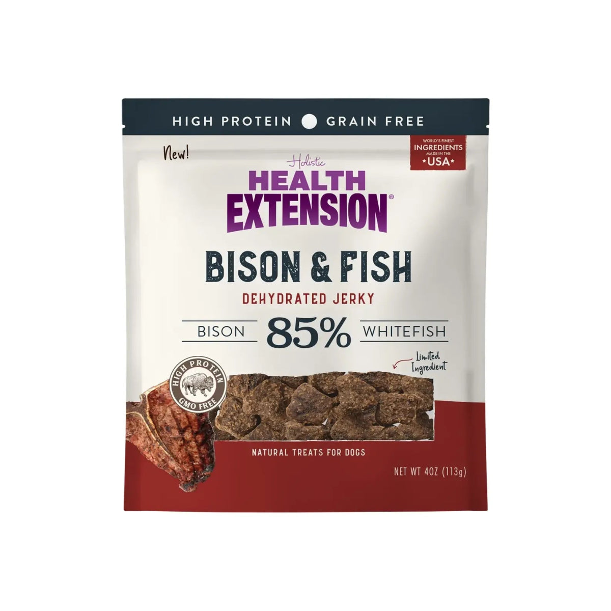 Health Extension Bison & Fish Dehydrated Jerky Recipe for Dogs - Talis Us