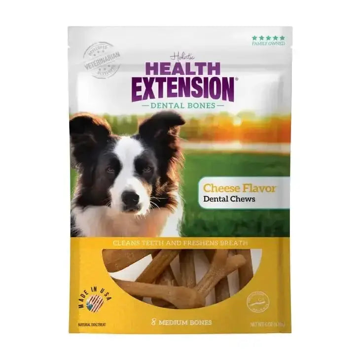 Health Extension Cheese Flavor Dental Dog Bones 5.9 oz - Talis Us