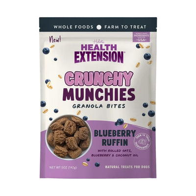 Health Extension Crunchy Munchies Granola Bites - Blueberry Ruffin Dog Treats 8 oz - Talis Us