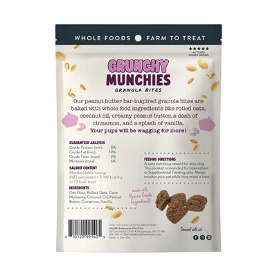 Health Extension Crunchy Munchies Granola Bites - Peanutty Squares Dog Treats 8 oz - Talis Us