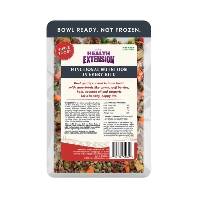 Health Extension Gently Cooked Beef & Potato Recipe Pouches For Dogs 9oz - Talis Us