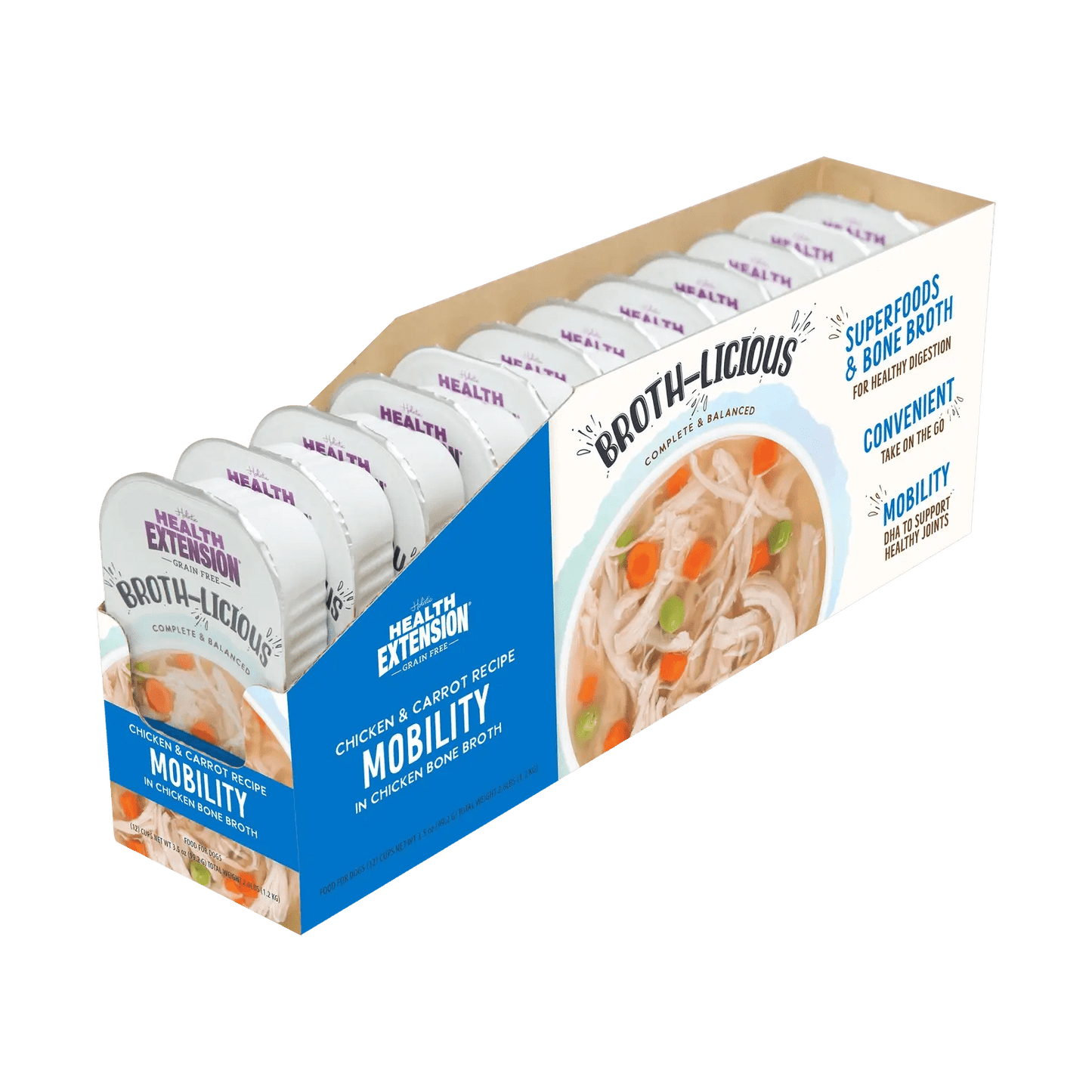 Health Extension Broth-Licious Mobility Support Wet Dog Food with Chicken and Carrot in Chicken Broth