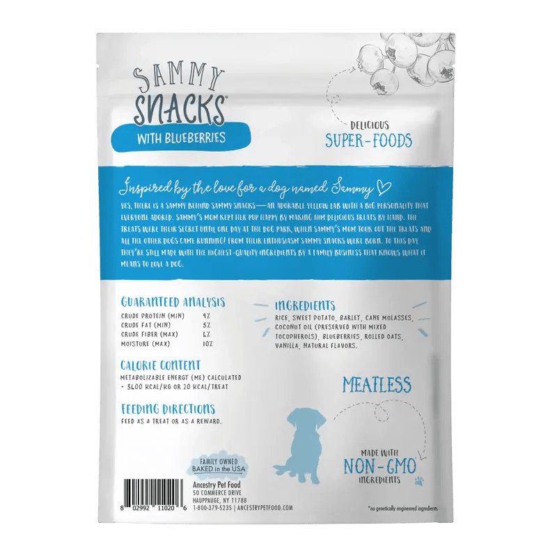 Health Extension Sammy Snacks Blueberries Flavored Natural Dog Treats 8 oz - Talis Us