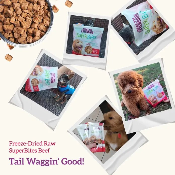 Health Extension Super Bites Beef Recipe Freeze - Dried Raw Dog Food Mixer - Talis Us