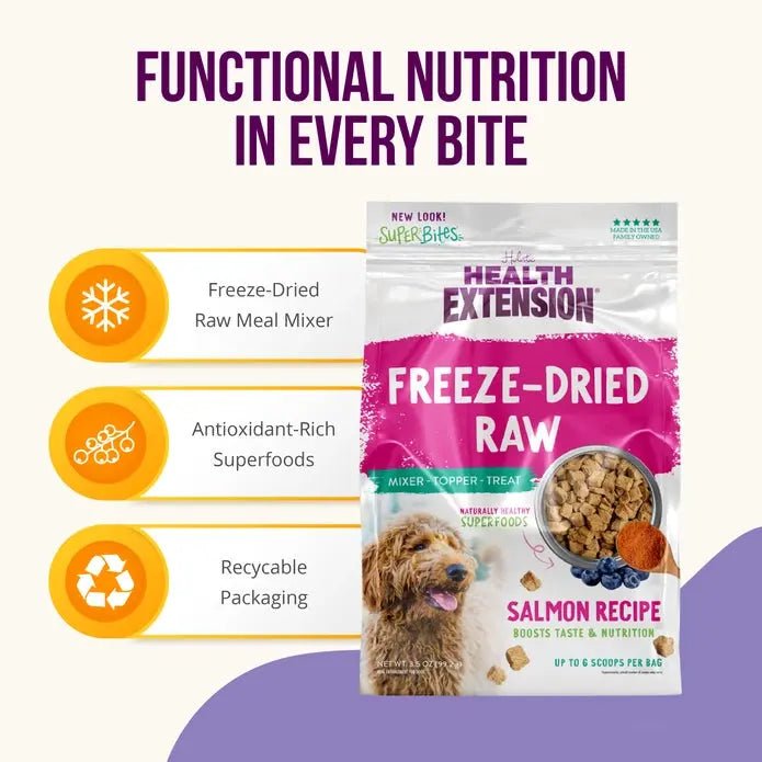 Health Extension Superbites Freeze Dried Raw Salmon Dog Food Mixer - Talis Us