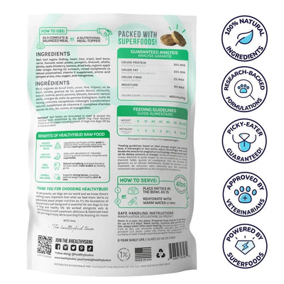 Healthybud Beef Meal Patties Freeze - Dried Dog Food 14 Oz - Talis Us