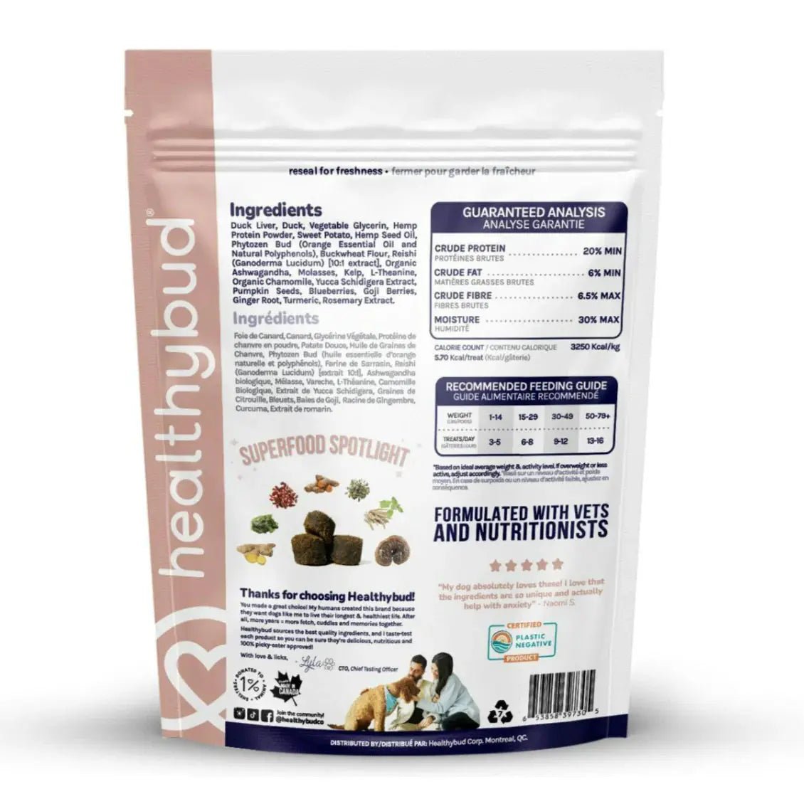 Healthybud Calming Aid Stress Relief Duck Soft Dog Treats - Talis Us