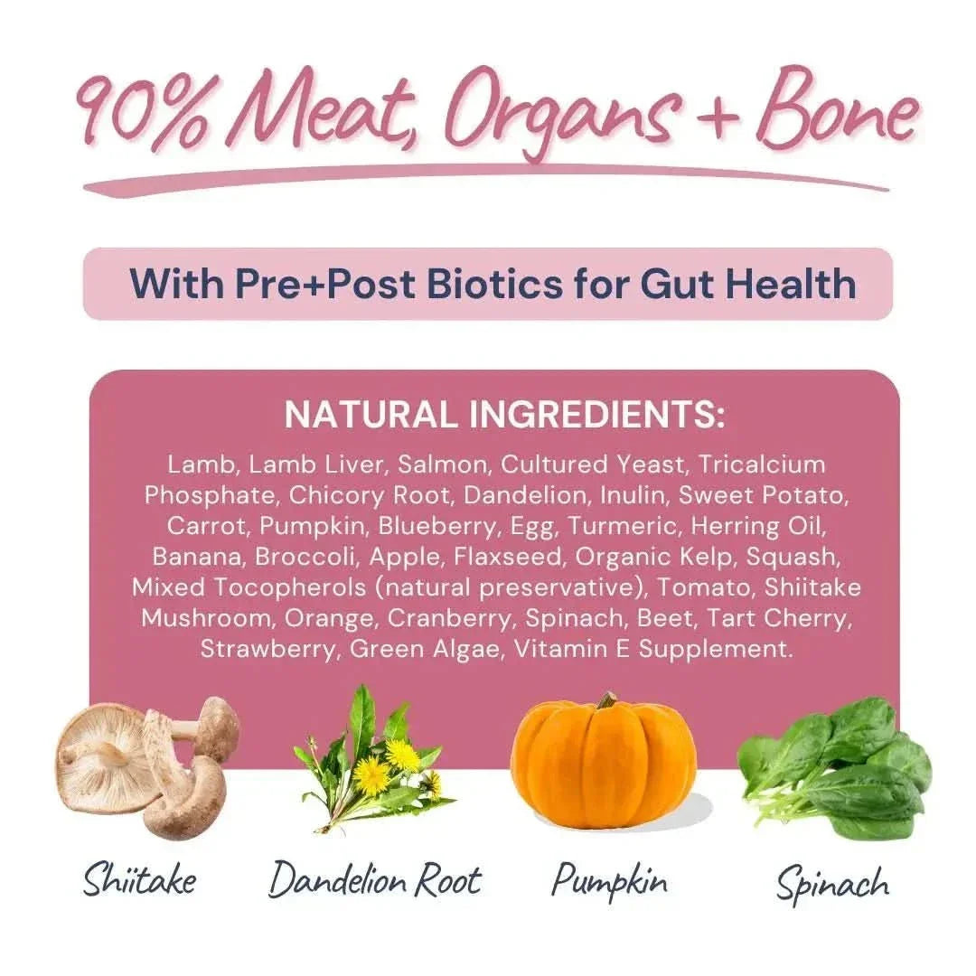 Healthybud Lamb & Salmon Meal Patties Freeze - Dried Raw Dog Food 14oz - Talis Us