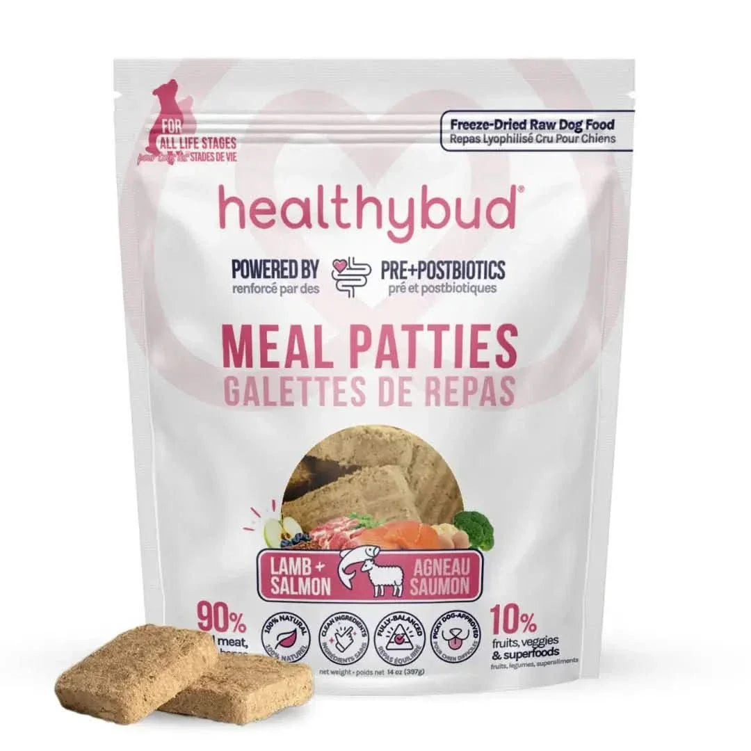 Healthybud Lamb & Salmon Meal Patties Freeze - Dried Raw Dog Food 14oz - Talis Us
