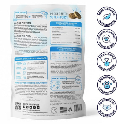 Healthybud Turkey Patties Freeze - Dried Dog Food 14 oz - Talis Us