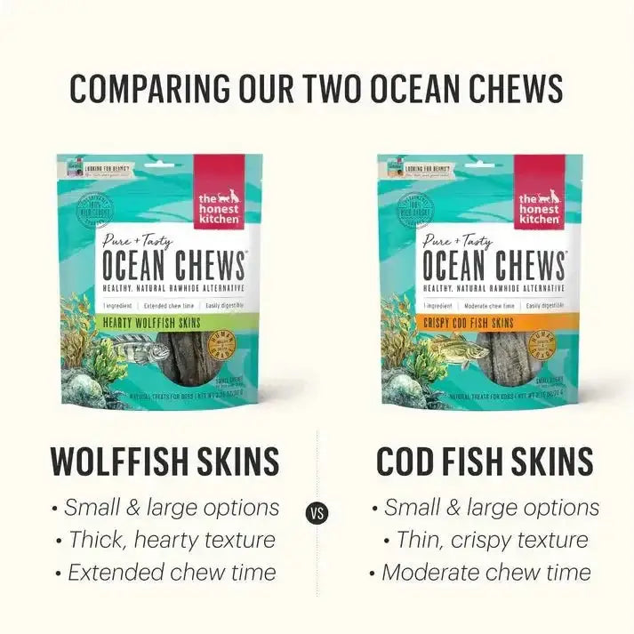 The Honest Kitchen Ocean Chews Hearty Wolffish Skins Dog Treats - Talis Us