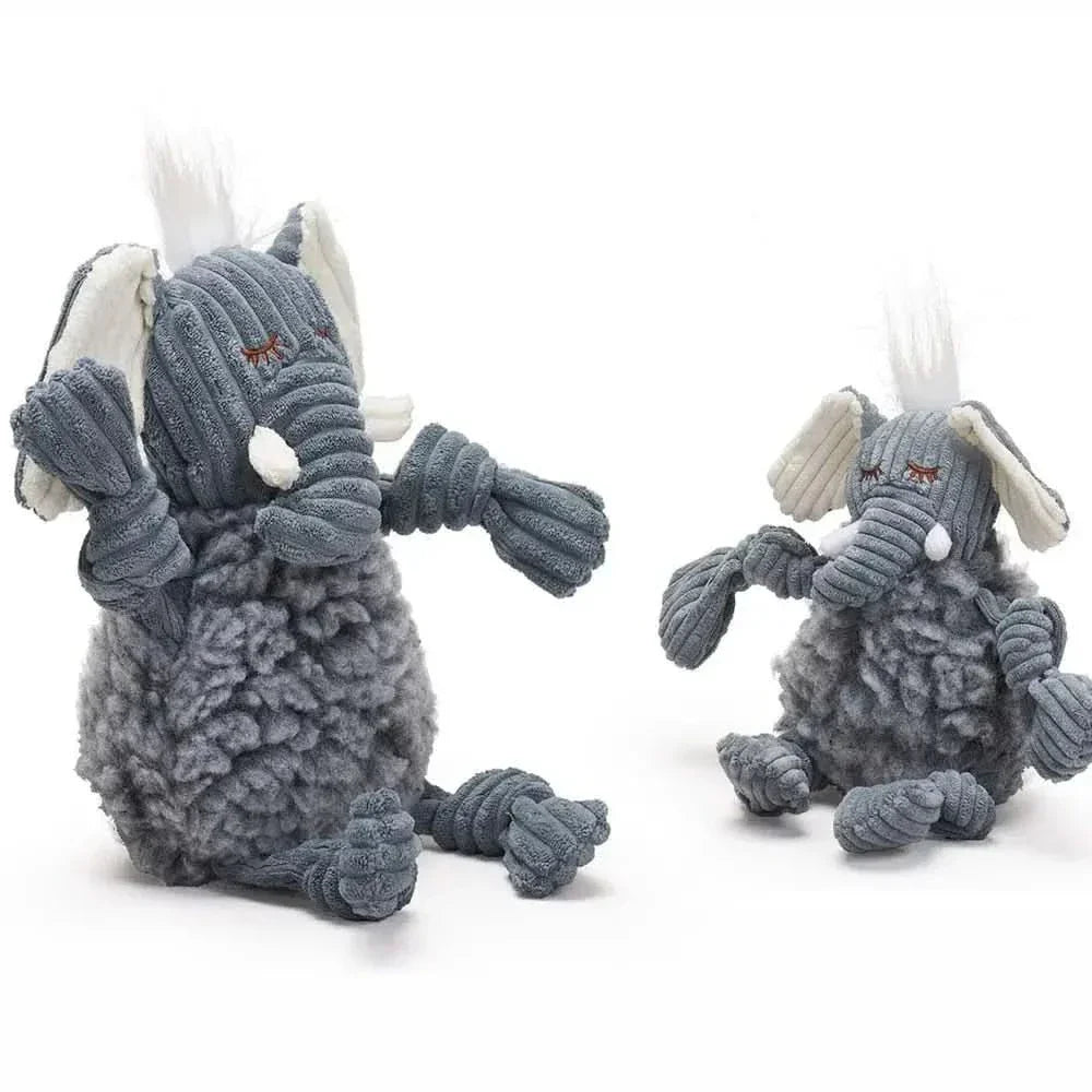 HuggleHounds Ellamae Elephant HuggleFleece FlufferKnottie Plush Dog Toy - Talis Us