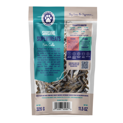 Hungry Paws Sardine Treats for Cats - Yummy Supertreats 2.5 oz - Talis Us