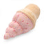 ThoozyPet ice cream cone dog toy in soft pink with colorful sprinkles for playful pets
