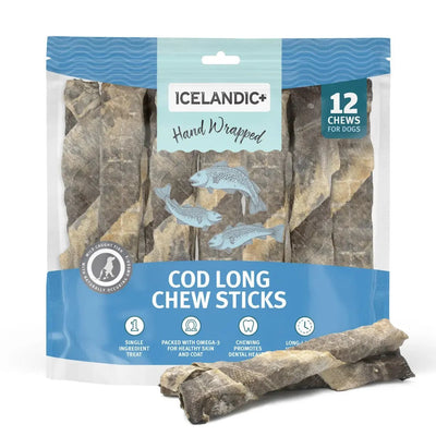 Icelandic+ Fish Dog Treats Cod Skin Hand Wrapped Chew Stick - Talis Us