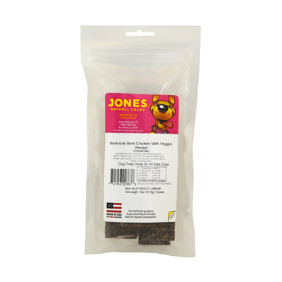 Jones Natural Chews Barknola Bars Chicken with Veggie Recipe, Healthy Dog Snacks for all size dogs