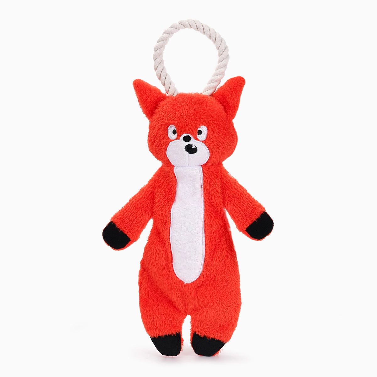 Hugsmart Pet Jumbo Fox Dog Rope Toy with Soft Plush and Durable Rope Handle for Playtime Fun