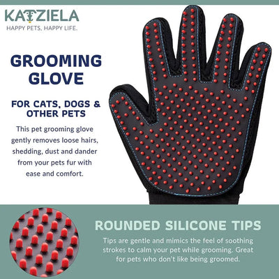 Katziela® Gentle Pet Grooming Gloves Dog, Cat, Horse & Small Pets Shedding - Talis Us