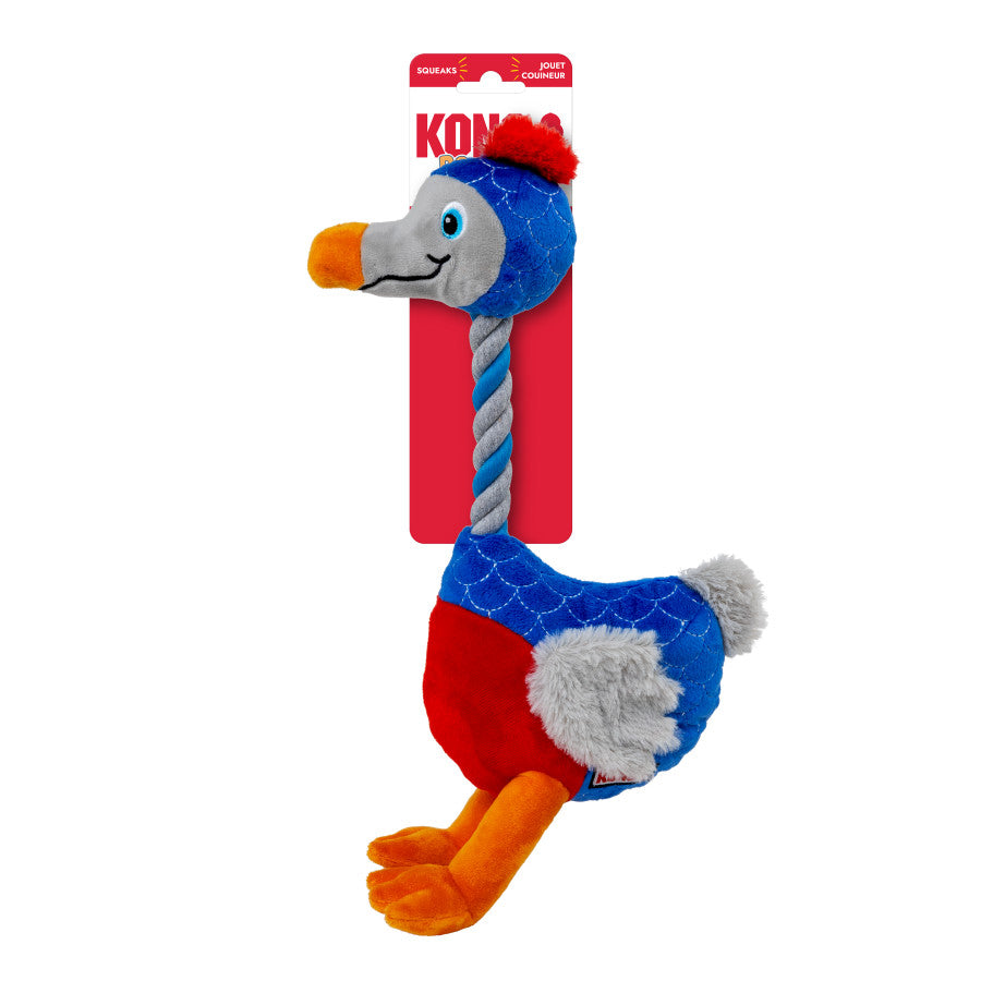 KONG Bendeez dog toy shaped like a colorful bird with a twistable body for playful fun