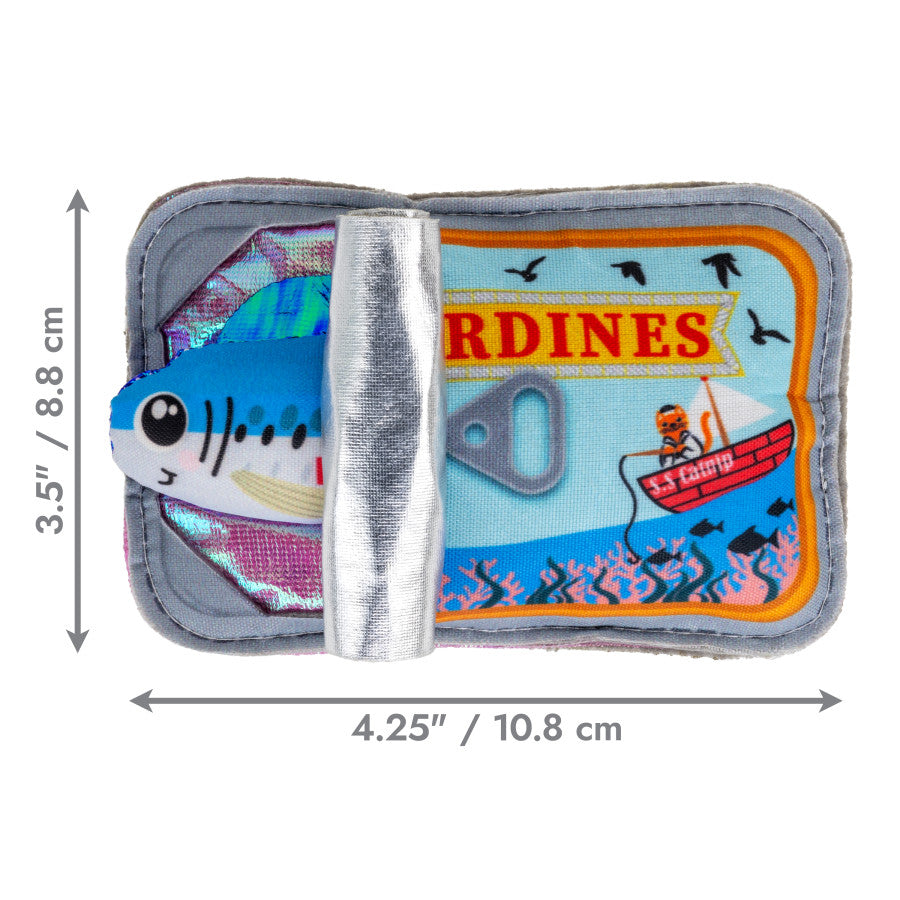 KONG Crackles Sardine Cat Toy with crinkly texture and vibrant design for cat engagement