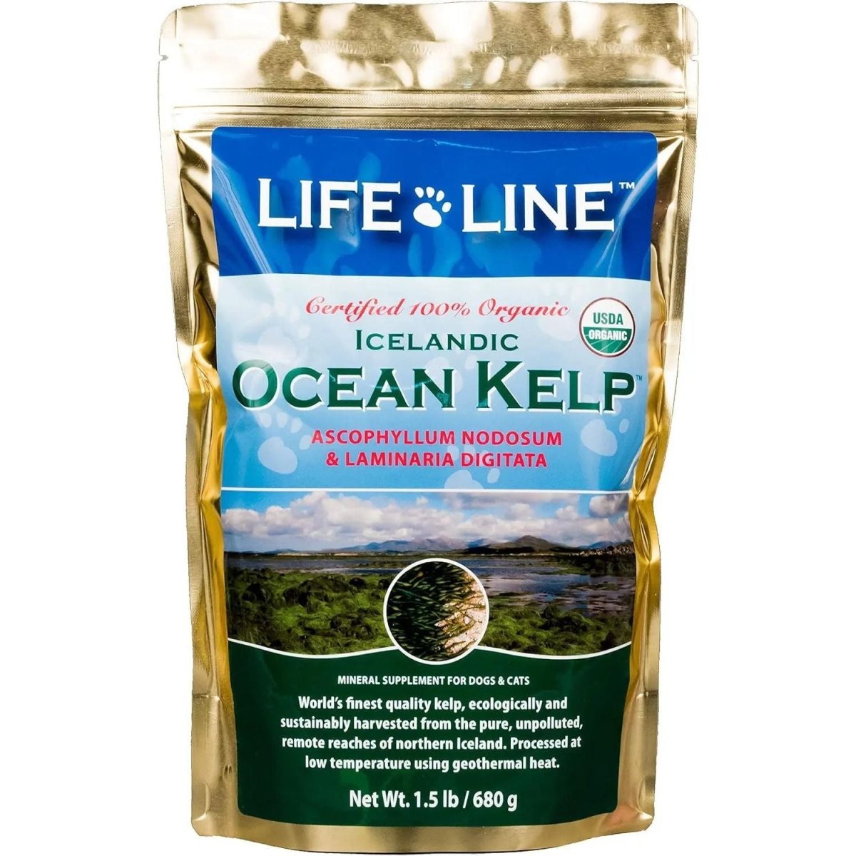 Life Line Pet Nutrition Organic Ocean Kelp Supplement for Skin & Coat, Digestion in Dogs & Cats - Talis Us