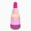 Hugsmart Pet lipstick plush dog toy in pink and yellow colors for playful dogs