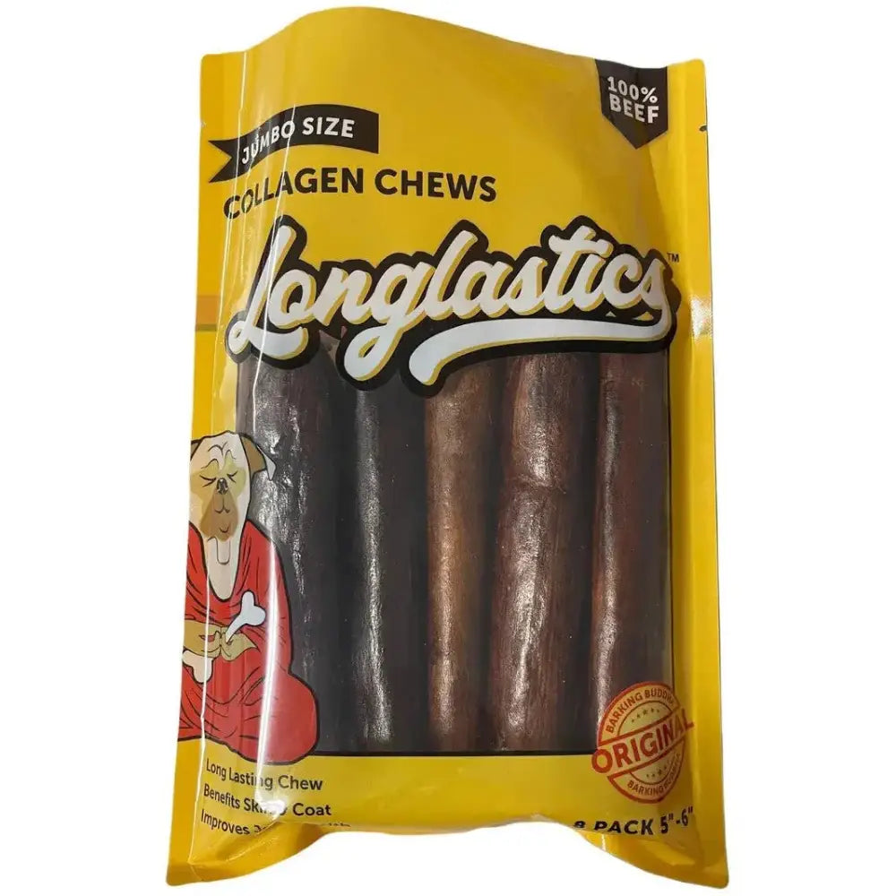 Longlastics™ Jumbo Collagen Stick 5" to 6" (8 Pack) for Small to Medium Dogs / Power Chewers - Talis Us