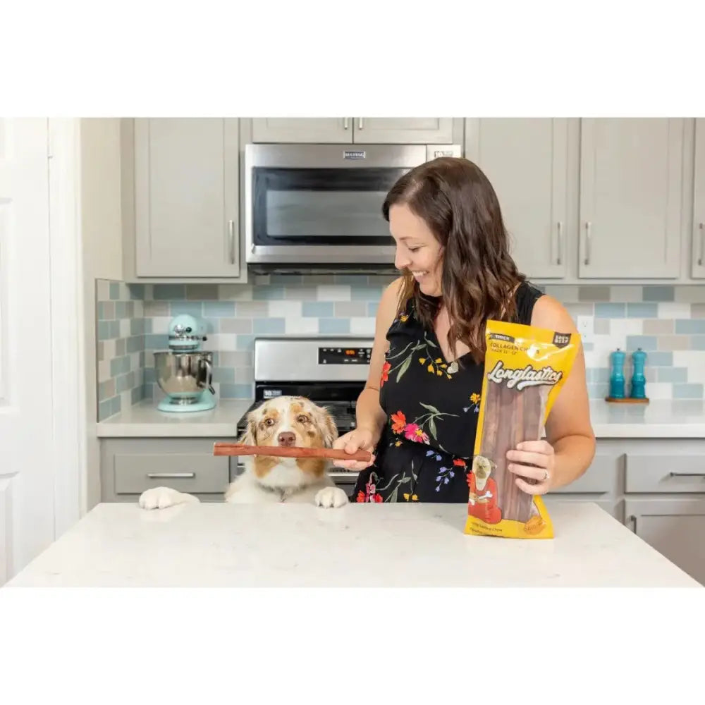 Longlastics™ Thick Collagen Stick 5" to 6" (10 Pack) for Small to Medium Dogs / Medium Chewers - Talis Us